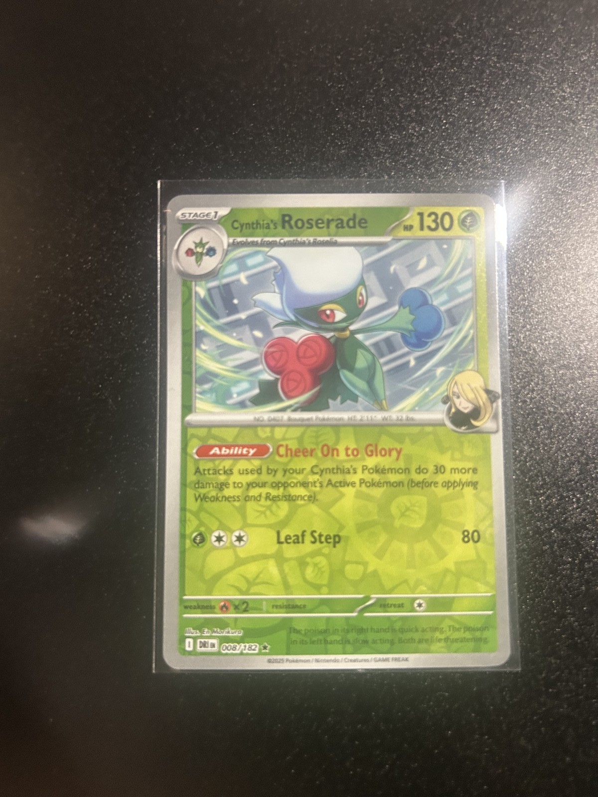2023 POKEMON SCARLET AND VIOLET STRENGTH PACK #8 CYNTHIA\'S ROSERADE HOLO /182