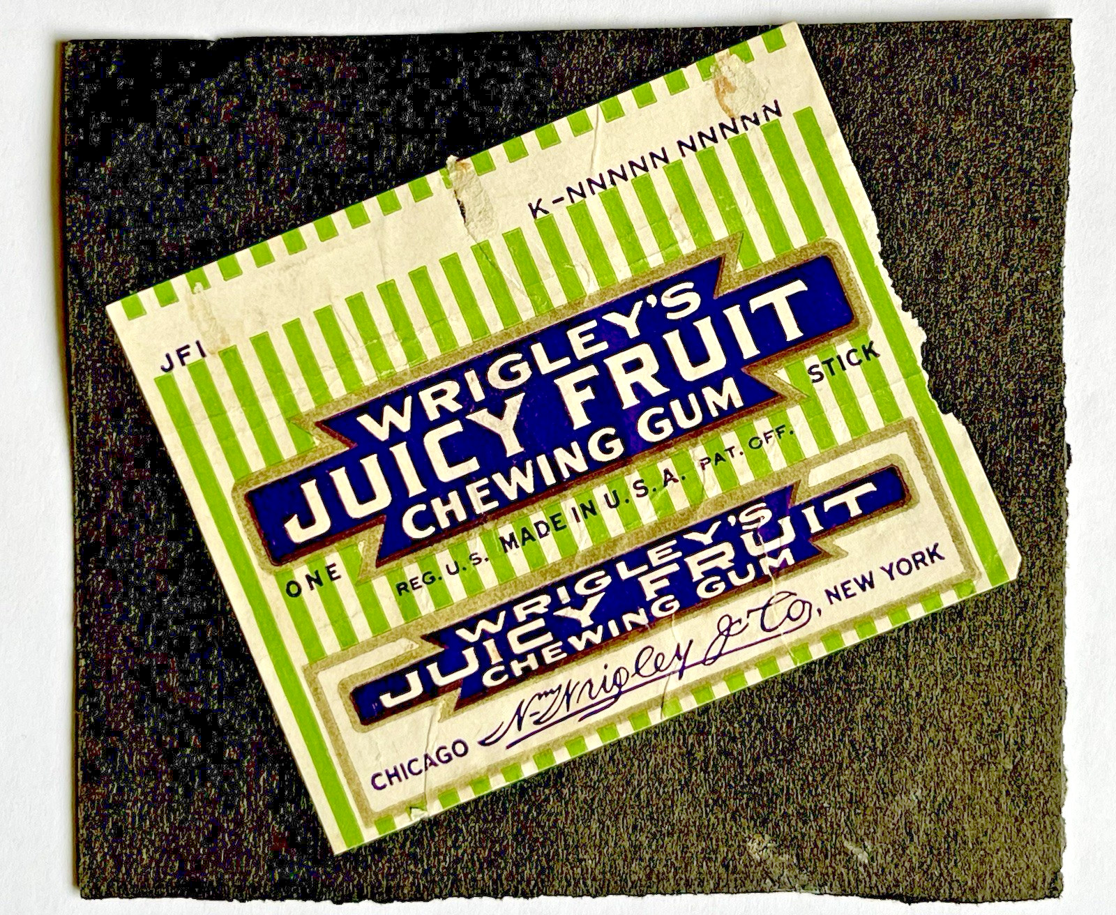 RARE 1920\'S- WRIGLEY\'S JUICY FRUIT CHEWING GUM WRAPPER