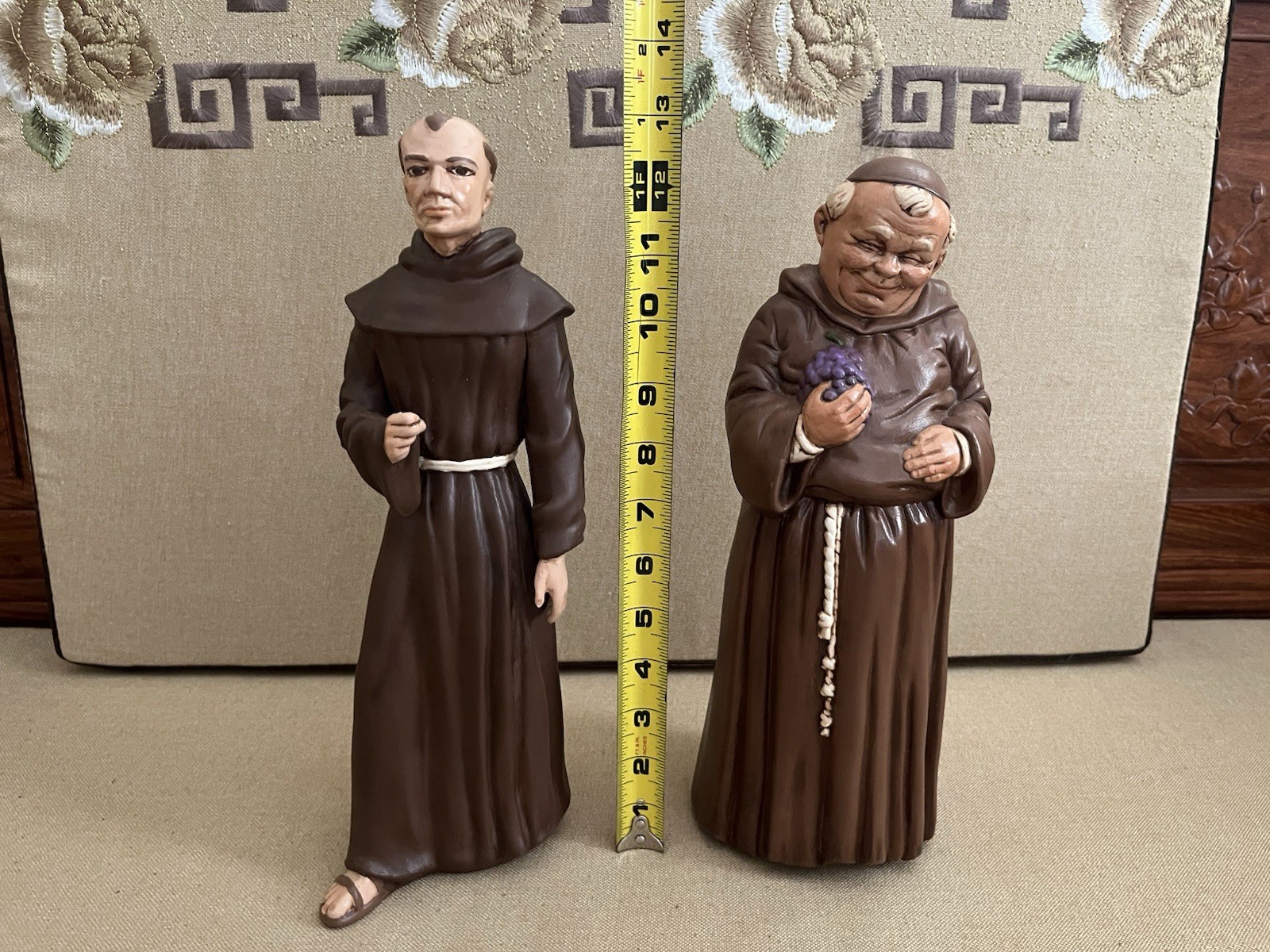 Two Vintage 12.5 Inches Tall Ceramic Figurines 
