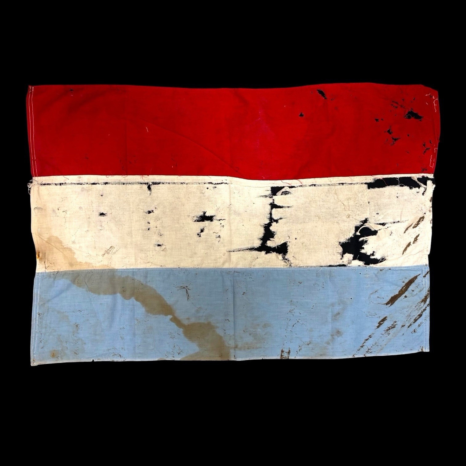 Antique (1890-1920) Luxembourg Flag Cotton 2 X 3’ #0233