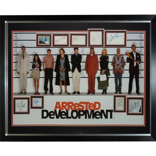 Arrested Development Full-Size TV Poster Deluxe Framed with all 9 Cast Autograph