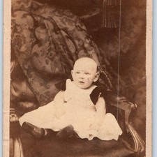 ID'd c1860s Samuel Loward Baby CDV Photo Philadelphia PA J R Laughlin Studio picture