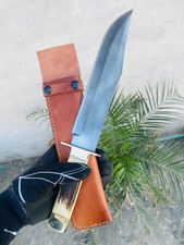 Custom Handmade Unique Camping Bowie Knife High Carbon Steel Blade With Sheath picture