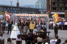 The Prince Princess of Wales listening to a speech of welcome when- Old Photo picture