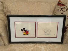 Mickey Mouse Production Cel And Drawing Mickeys 60th Birthday 1988 Awesome Rare picture
