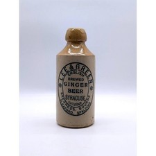 Antique Lee & Green Stoneware Ginger Beer Blob Top Bottle Buffalo NY Breweriana picture