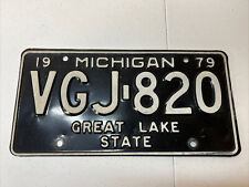 Vintage 1979 Michigan License Plate With Tags - VGJ 820 picture