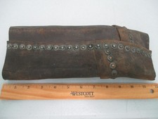 ANTIQUE FIREMAN LEATHER RIVETED FIRE HOSE - 1' SECTION  RARE  #6 Collector Item picture
