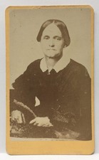 CDV Photograph Woman Flying Cherub Camera Bottle G W Weiser Steubenville c1866 picture