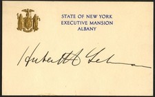 Herbert H Lehman d1963 signed autograph 3x5 cut 45th Governor of New York ^ picture