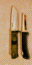 Two Vintage Cold Steel Vintage Knives, Sheaths. picture