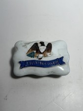 Staffordshire Porcelain Seal Of The United States Match Safe Box 19th C picture