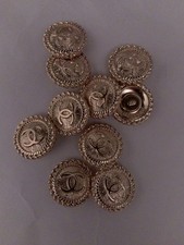 Lot Of 8.   16 Mm Designer Cc Vintage Button Gold Tone Chanel Button  picture