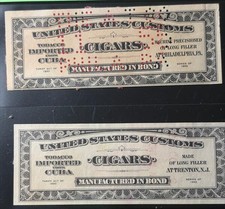Cuba Cuban Cigars * 2 US Customs Manufactured in Bond year 1930 Forms picture