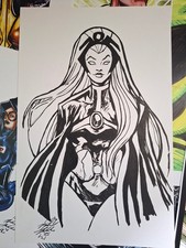 Storm comic 11x17 art Signed By Artist Michael Fulcher On Strathmore picture