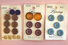 Lansing Co Inc Vintage Original Round Sewing Buttons Lot 21-50 Multicolor Crafts picture