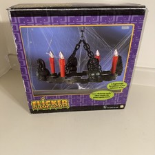 Gemmy Halloween RARE Flicker Flame Lights 2005 Gargoyle Hanging Chandelier - NEW picture