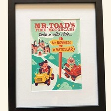 Disney WonderGround Gallery Dave Perillo Framed Postcard – Mr Toad's Wild Ride picture