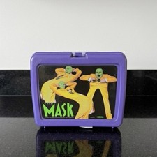 Vintage 1994 The MASK Plastic Lunchbox and Thermos Jim Carrey Movie picture