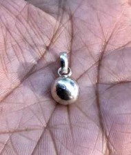 999 Pure Silver Hindu Religious Solid Silver Ball Pendant Locket 5-6 gm for Rahu picture
