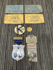Rare Vintage 1920s Kiwanis Lot Badge Ribbon Button Token etc. picture
