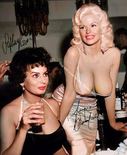 Sophia Loren Jayne Mansfield Signed Autograph 8x10 Photo Hollywood Actress HD182 picture