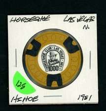 Scarce $1000 Binion's Horseshoe Las Vegas, Nevada Casino Chip picture
