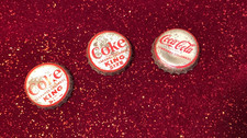 3 Vintage Coke Coca-Cola Cork King Size Caramel Colored Bottle Caps Distressed picture