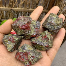 3Pcs Natural Dragon Blood Jasper Rough Stone Raw Crystal Mineral Specimen Gifts picture
