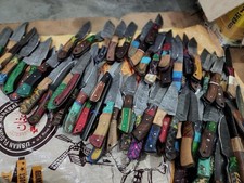 LOT OF 100 PCS CUSTOM HANDMADE DAMASCUS STEEL MIX SKINNER KNIVES EDC picture