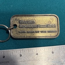 Vintage JERUSALEM PLAZA HOTEL Key Keychain Fob Sheraton Hotel Extremely Rare picture