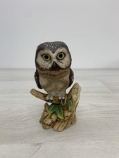 Rare Vintage John James Audubon Porcelains Saw-Whet Owl Figurine 1983 picture