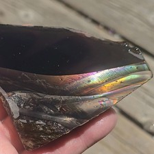 Fire Obsidian - High Grade Lapidary Slab – Glass Buttes OR – Iridescent picture
