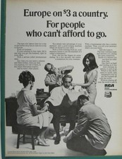 Print Ad Europe On $3 A Country RCA Global International Telex Vintage 1960s picture