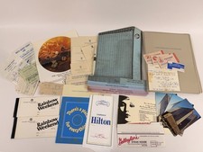 Vintage New York Hilton Hotel Ephemera Lot Menus Postcards VIP Checkout 1970s picture