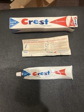 Vintage 1960 Crest Toothpaste New Old Stock fluoristan Proctor gamble movie prop picture