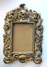 Vintage Victorian Cherubs Cast Metal Finish Art Nouveau Picture Frame picture