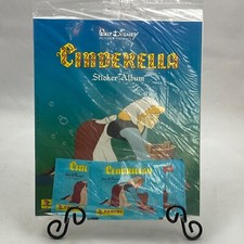 Vintage 1987 Panini Walt Disney CINDERELLA Sticker Album w/ Sticker Packs picture