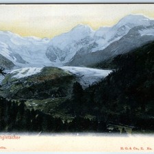 c1900s St. Moritz Switzerland Morteratsch Glacier Postcard Swiss Alps DB picture