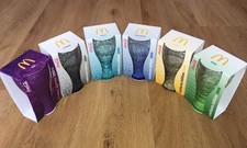 5x McDonalds Coca Cola Glasses Complete SET + 1x Grimace Glass NEW & BOXED SET OF 6 picture