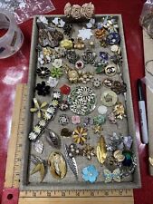 Flowers Mixed Junk Drawer Jewelry Lot Vtg- Mod Charms, & More J-31 picture
