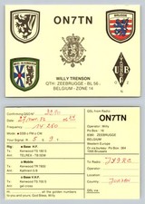 Ham Radio QSL QSO Postcard ON7TN, Zeebrugge, West Flanders, Belgium picture