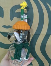 Starbucks X PEANUTS Snoopy Glass Cold Cup Cute Cartoon Straw Cup 20oz FAST SHIP picture