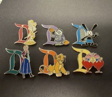 Disney 2025 Disneyland Hidden Mickey Wave A Pin COMPLETE 6 DISNEY D PIN W/Chaser picture