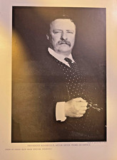 1908 Vintage Magazine Illustration President Theodore Roosevelt picture