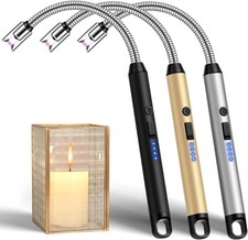 LcFun 3 Pack Electric Candle Lighter Windproof USB Rechargeable Plasma Lighter w picture