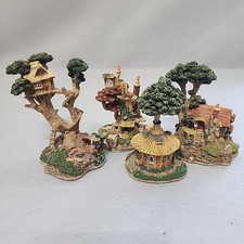 Lot of 4 Woodly Wise Treehouse Cottage Sculptures John Hind Studios Ted Slack picture