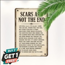 Inspirational Scar Quote Metal Sign Retro Motivational Wall Plaque Decor 8x12 picture