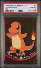 1999 Topps Pokemon T.V. Charmander FOIL PSA 8 NM-MT 1st Edition-Blue Topps Logo picture