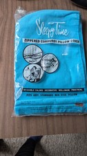 NIP Vintage SLEEPY TIME Turquoise Corduroy Pillowcase Standard Size JAPAN picture